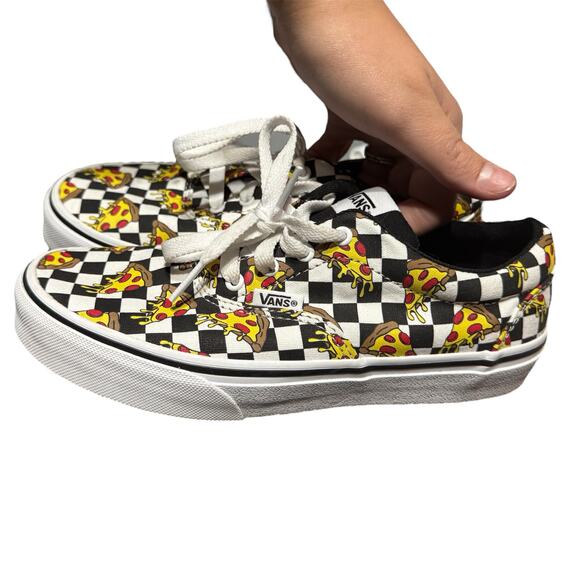 201. Vans Youth Size 3.5 Sneakers – Pizza Print Checkered - Picture 3 of 7